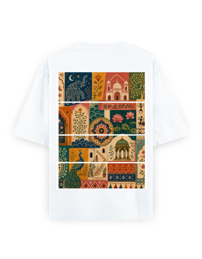 white back - Unisex Oversized Classic T-Shirt Motif Art Graphic | Cikada Clothing