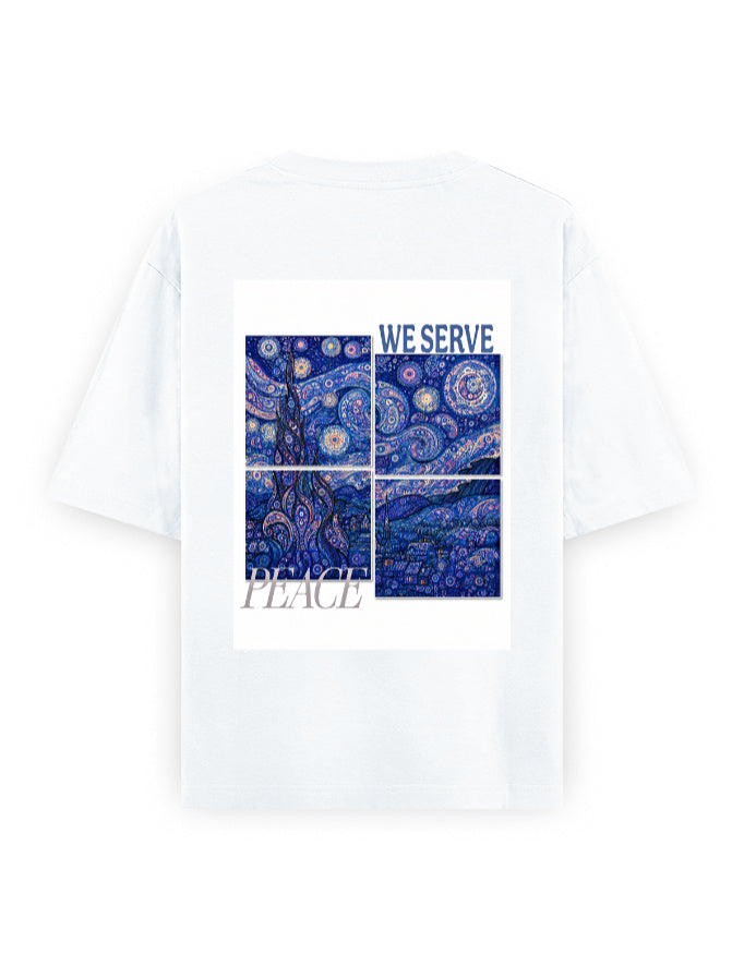 white back 
 - Van Gogh Unisex Oversized Classic T-Shirt | Cikada Clothing