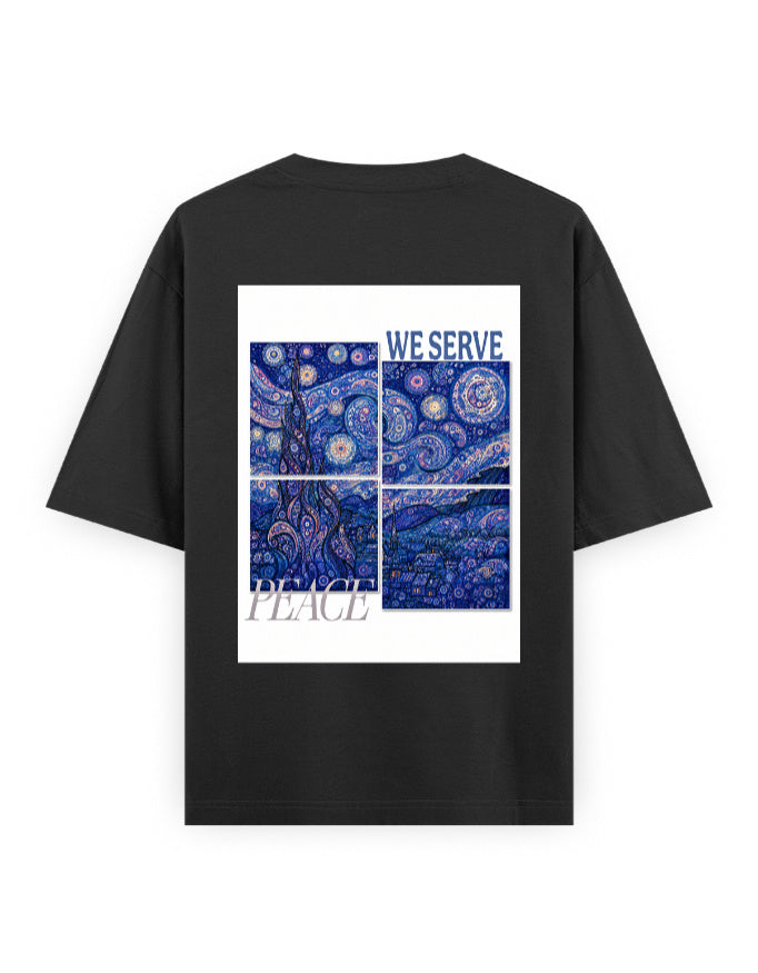 black back
 - Van Gogh Unisex Oversized Classic T-Shirt | Cikada Clothing