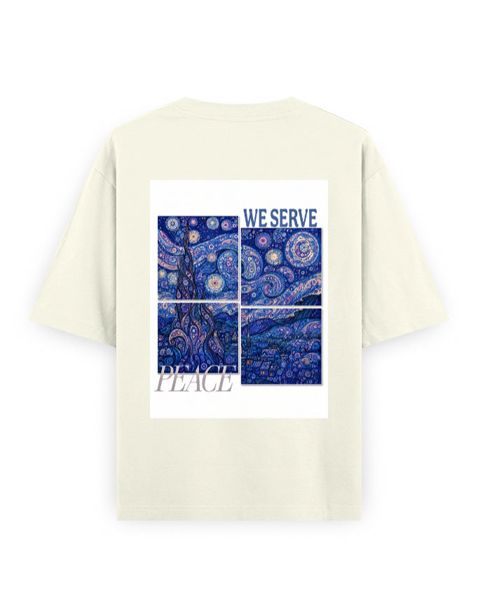 off white back - Van Gogh Unisex Oversized Classic T-Shirt | Cikada Clothing