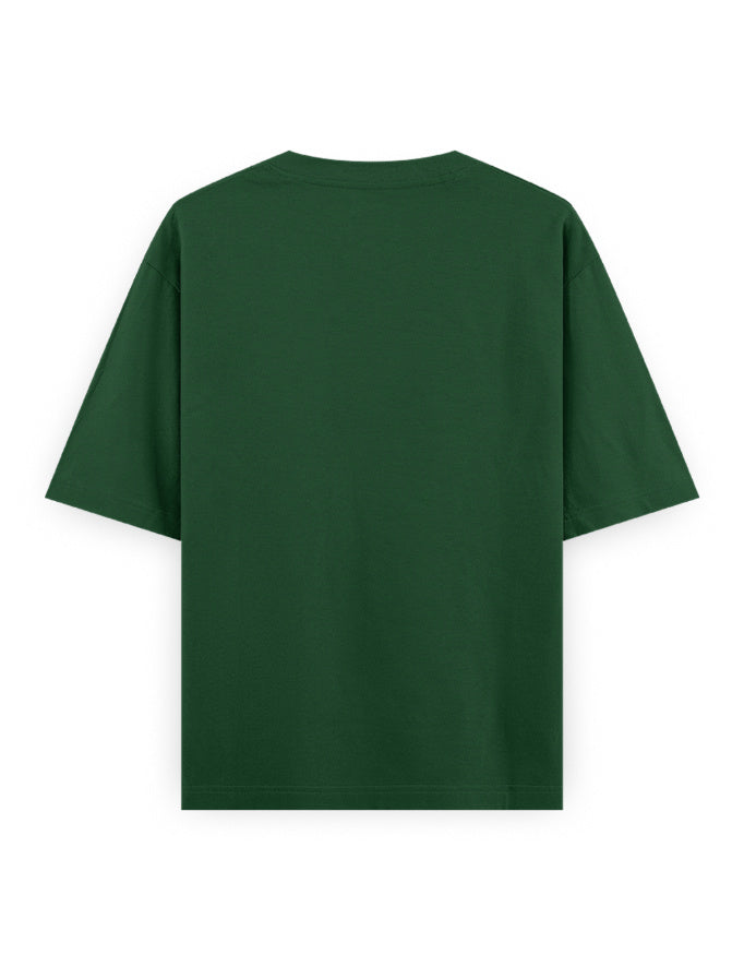 bottle green back - Matcha Graphic Unisex Oversized Classic T-Shirt | Cikada Clothing