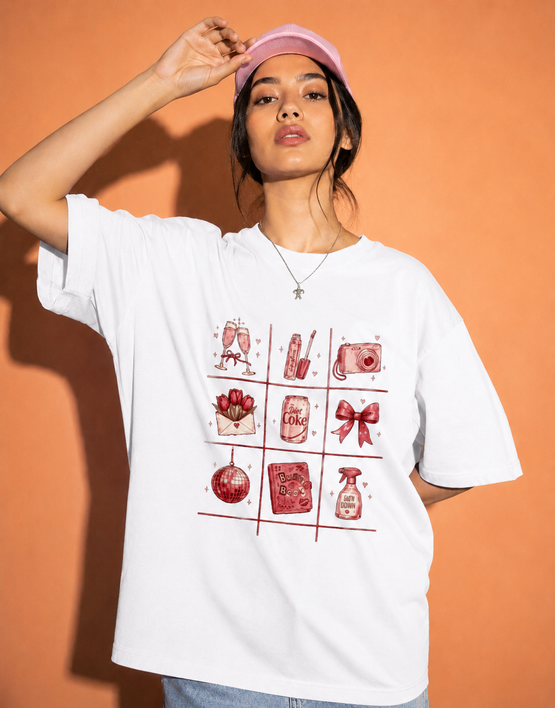 white front back - Tic Tac Toe Unisex Oversized Classic T-Shirt for Female | Cikada Clothing