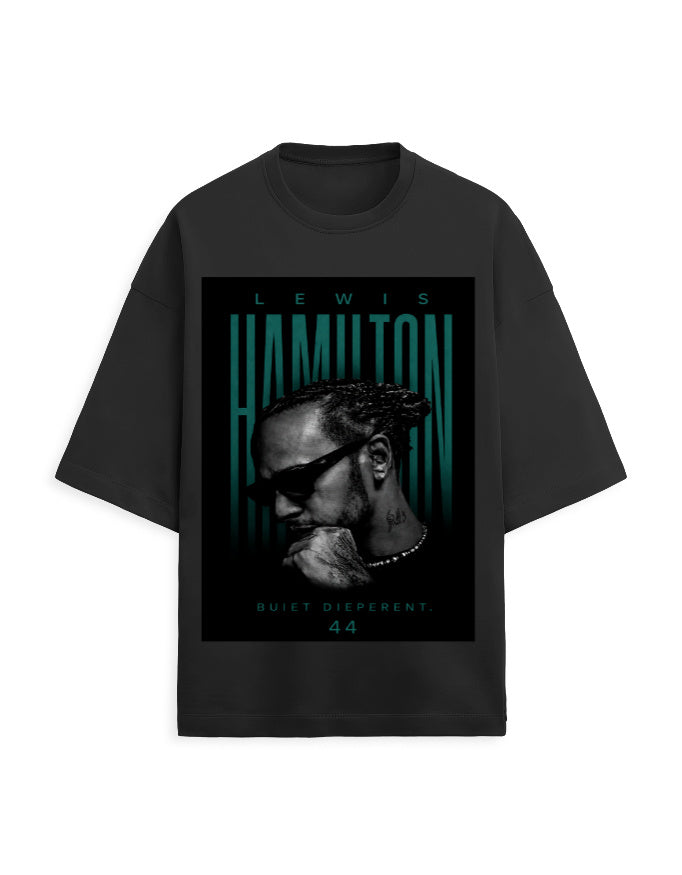 black front - Lewis Hamilton Unisex Terry Oversized Tee | Cikada Clothing