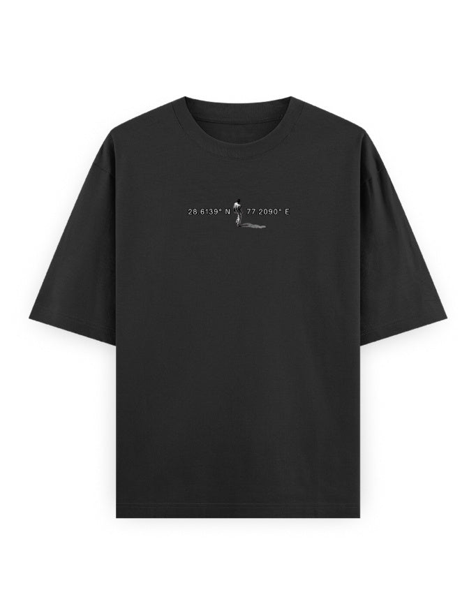 black front - Unisex Oversized Classic T-Shirt Motif Art Graphic | Cikada Clothing