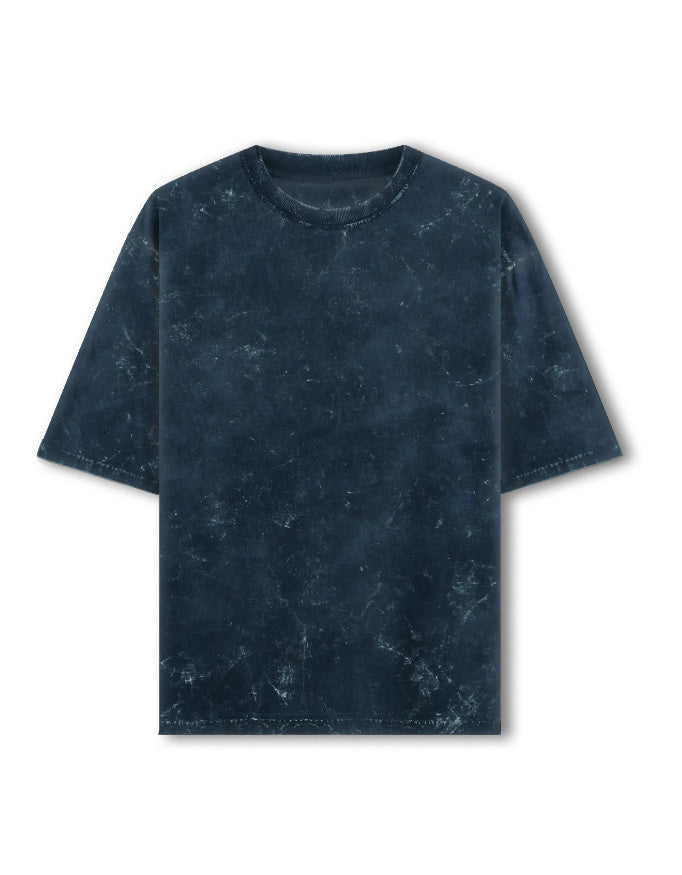 navy blue front - "Do it for Yourself" Unisex Acid Washed Oversized Tshirt | Cikada Clothing