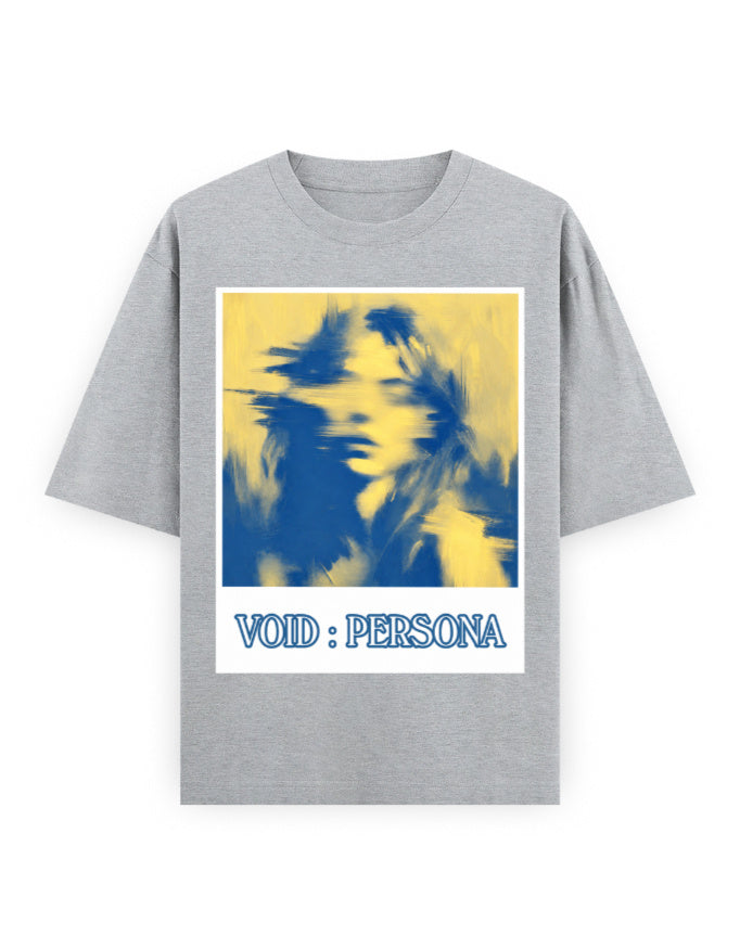grey front - Void Persona Unisex Oversized Classic T-Shirt | Cikada Clothing