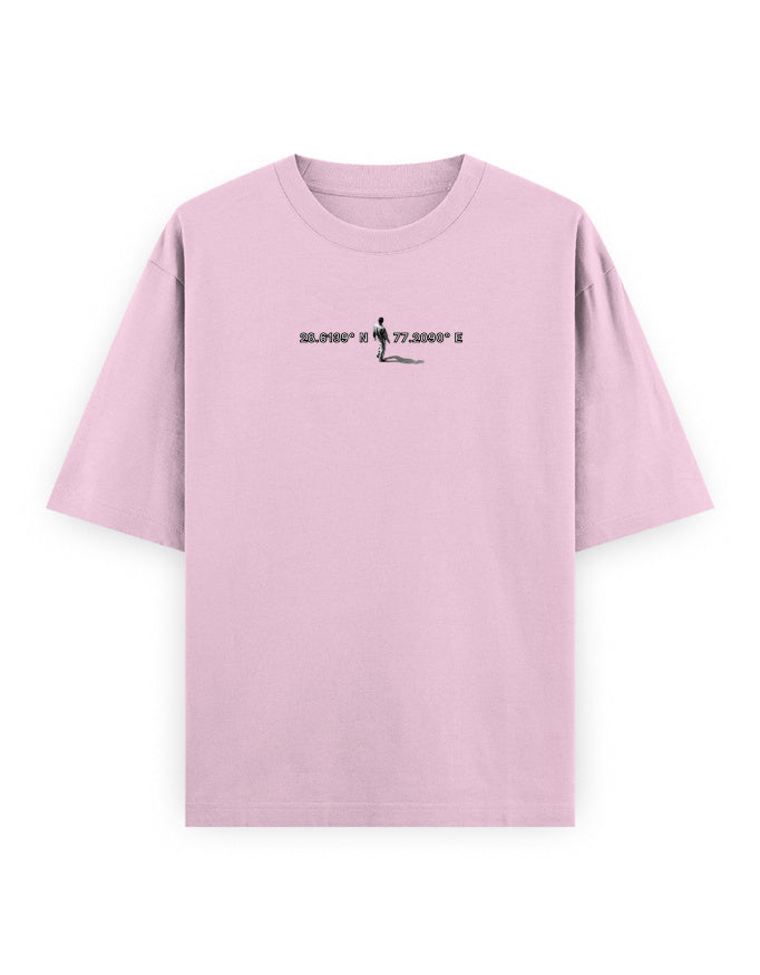 light baby pink front - Unisex Oversized Classic T-Shirt Motif Art Graphic | Cikada Clothing