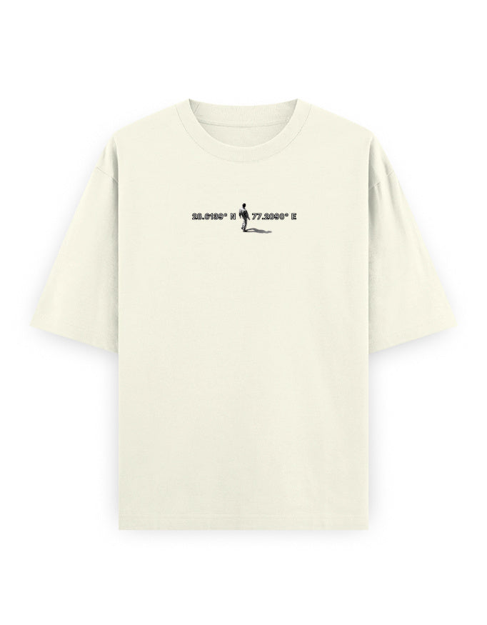 off white front - Unisex Oversized Classic T-Shirt Motif Art Graphic | Cikada Clothing