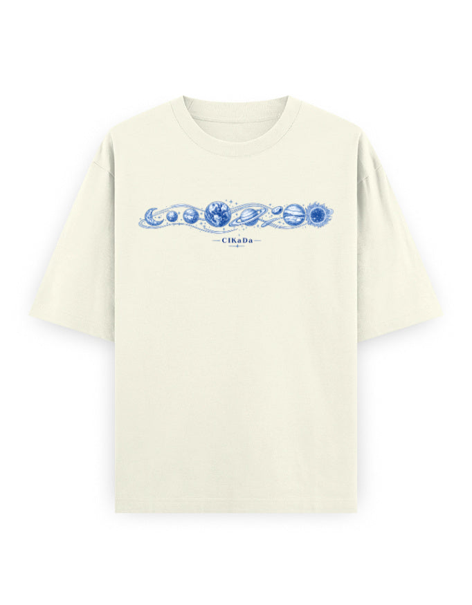 off white front - Van Gogh Unisex Oversized Classic T-Shirt | Cikada Clothing