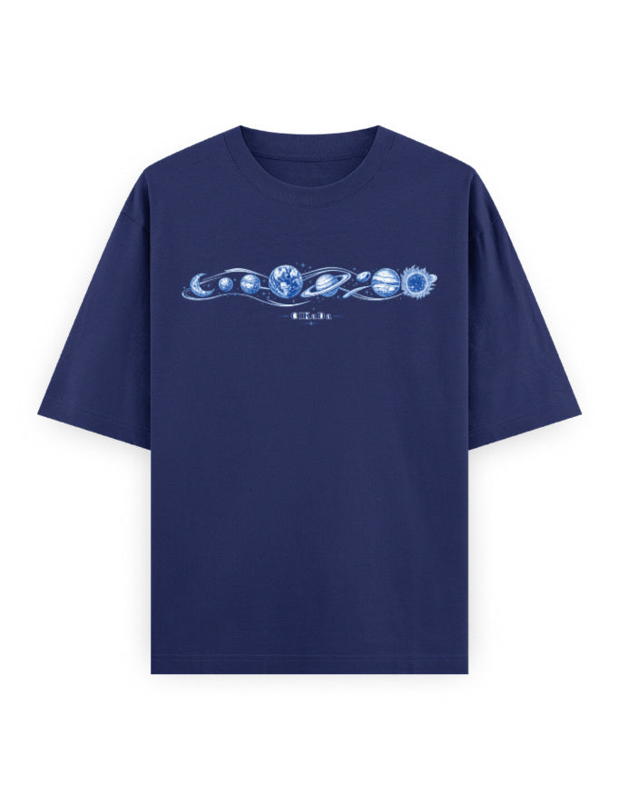 royal blue front - Van Gogh Unisex Oversized Classic T-Shirt | Cikada Clothing