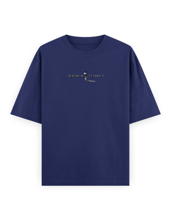 royal blue front - Unisex Oversized Classic T-Shirt Motif Art Graphic | Cikada Clothing