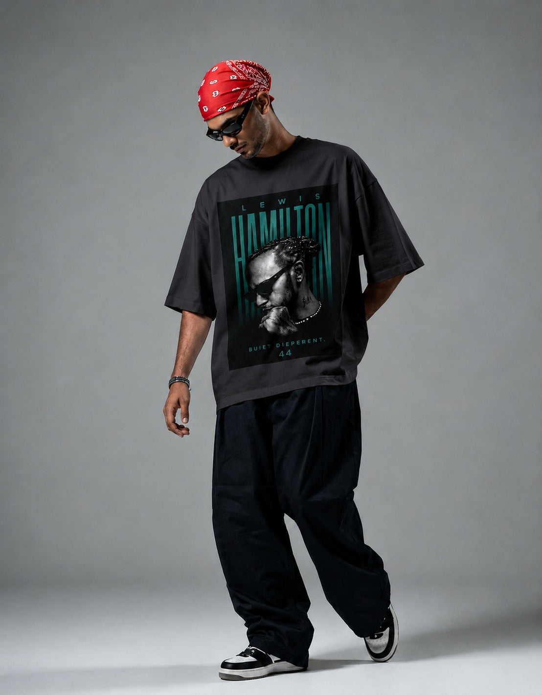 black front back
 - Lewis Hamilton Unisex Terry Oversized Tee | Cikada Clothing